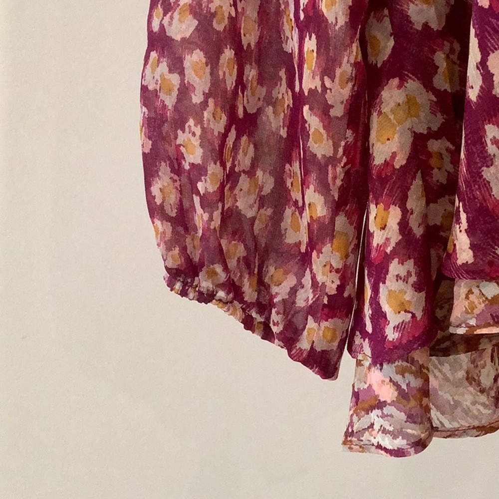 LOGO by Lori Goldstein Printed Blouse with Patchwork and Ruffles - Picture 6 of 13
